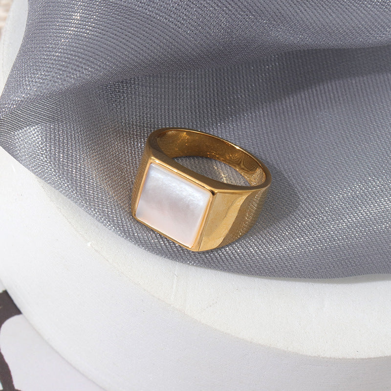 Personalized Fashion Shell Plating 18K Gold Ring