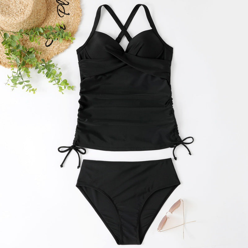 Women's Seperated Swimwear Solid Color Nylon Slim Fit Slim Looking Clothes