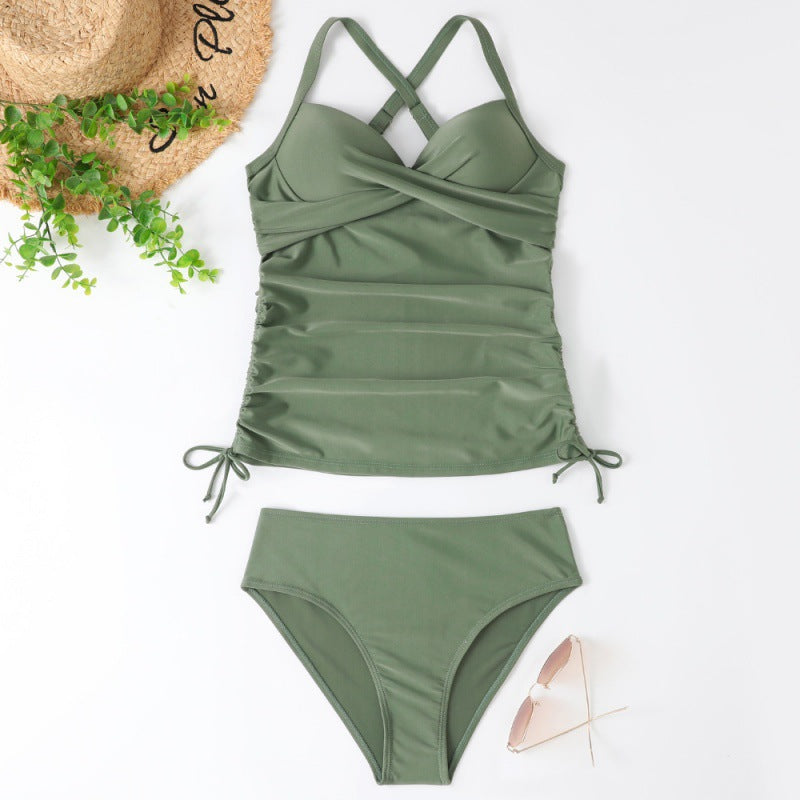 Women's Seperated Swimwear Solid Color Nylon Slim Fit Slim Looking Clothes