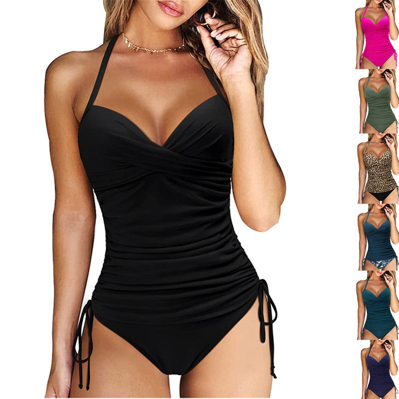 Women's Seperated Swimwear Solid Color Nylon Slim Fit Slim Looking Clothes